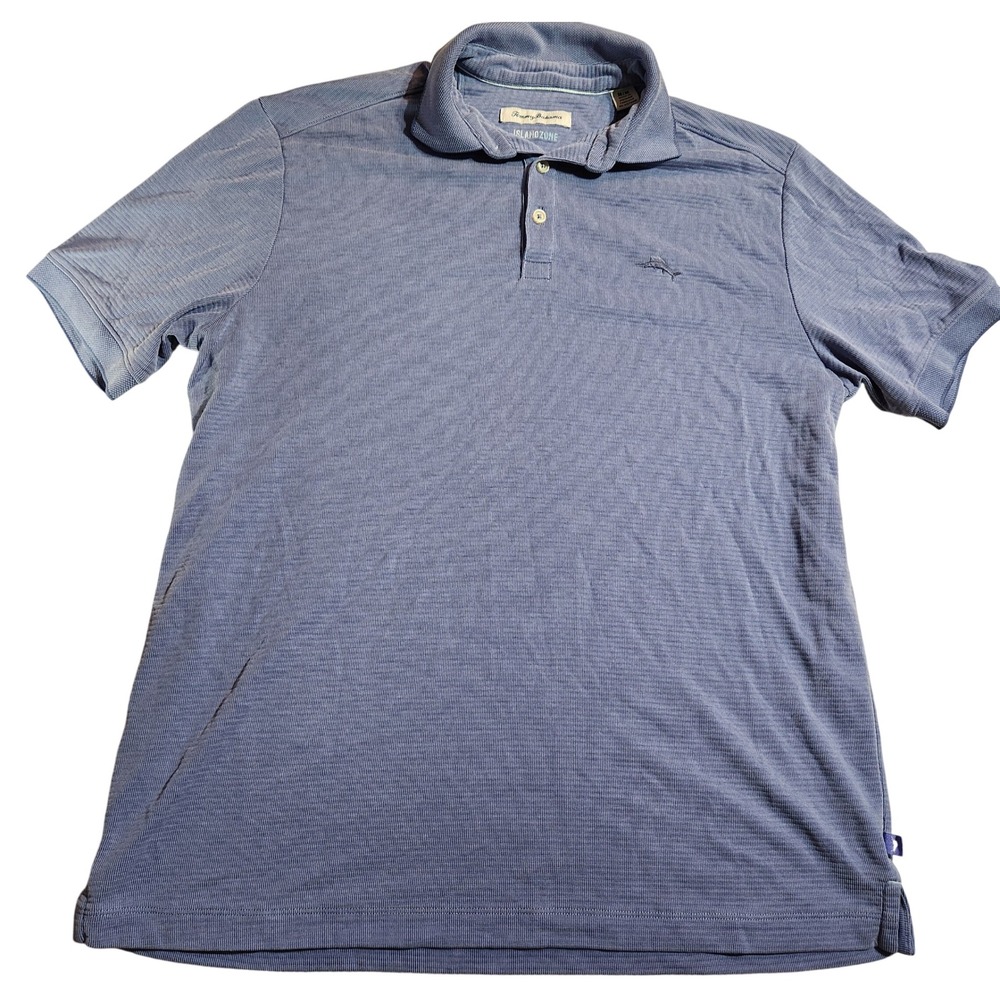 Tommy Bahama Island Zone Blue Polo Shirt Mens Medium‎ Short Sleeve